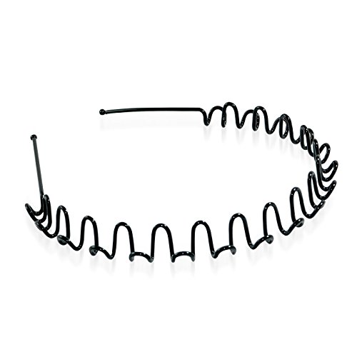 Chirstmas Sale -Unisex Black Spring Wave Metal Hoop Hair Band Girl Men`s Head Band Accessory (1 pc)