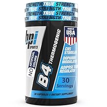 BPI Sports B4 Extra Strength Natural Fat Burner for Women & Men Keto-Friendly Fat Burner Capsules, Weight Loss & Appetite Control -Caffeine, Niacin, Quercetin, Yohimbine 30 Servings 710mg