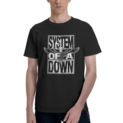 Männer The SOAD Down Music Rock Band System T-Shirts Baumwoll-T-Shirts Rundhalsausschnitt Kurze Ärmel bedrucktes Design lose Klassische Form perfekt für eine lässige Sommermode Mehrfarbig M