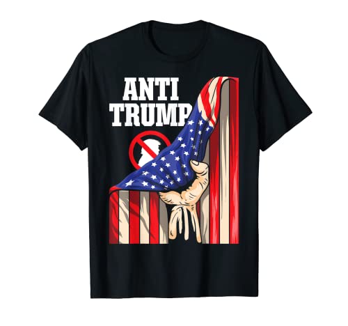 Anti-Trump 2020 Flag Hand Against Trump USA Election T-Shirt