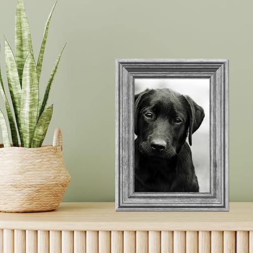 Image of Lawrence Frames Sutter Burnished Picture Frame, 4 by 6-Inch, Silver