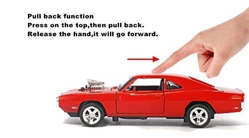 Image of 1:32 Scale Dodge Charger The Fast and The Furious Toy Car | Metal Pullback Diecast Car for Kids with Openable Doors, Sound, Light Effects Toy for Car (Color As Per Available), White