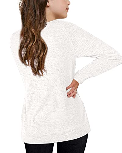 Image of Apbondy Girls Shirts Casual Long Sleeve Crewneck Loose Striped Sweatshirts Pullover Tops