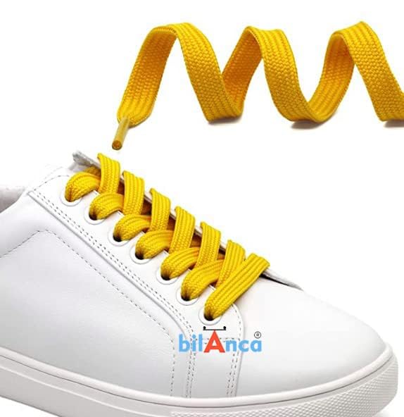 Image of 2 PAIRS Flat Shoe laces 48 Inches Wide Shoelaces for Athletic Running Sneakers Sports Shoes Boot Laces Strings (2 Pairs)