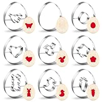 Stampini Biscotti Pasqua 9 Pezzi - Acciaio Inox Per Uova, Coniglietti E Forme Pasquali - Per Biscotti, Fondant E Dolci - Foto 3