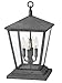 Hinkley Trellis Collection Four Light Large Outdoor Post Top/Pier Mount, Aged Zinc