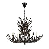 Durahonn Antler Chandelier, Vintage Decorative Household Commercial Chandelier, Coffee Color, E12 Bu