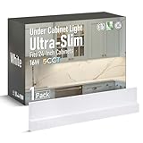 TORCHSTAR Ultra-Slim LED Under Cabinet Lighting Fits 24 Inch Cabinets, 5CCT 16W 1200LM, Hardwired & Plug-in, 120V CRI90 Linkable Dimmable Thin Under Counter Lights for Kitchen, ETL T24