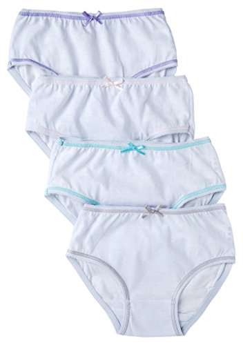Sportoli Girls Ultra Soft 100% Cotton White and Assorted Colors Panties - White (Size 7/8)