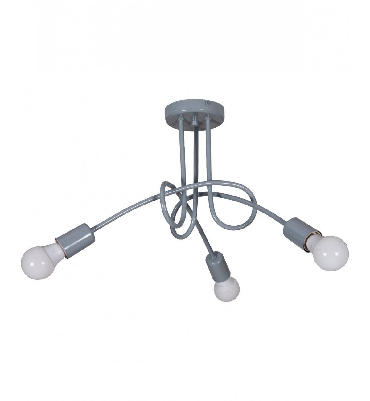 Light-Home Edison Deckenbeleuchtung Lampen Deckenlampen - Deckenlampe Industrial für Wohnzimmer Schlafzimmer und Esszimmer aus Metall - Pendelleuchte 3-Flammig - Grau