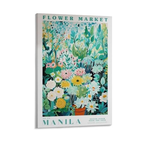 Affiche de marché aux fleurs de Manille impression artistique sur toile