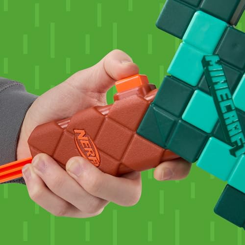 Image of Nerf Minecraft Sword Dart Blaster, Pull Back Priming, Foam Edge, 8 N1 Darts, Ages 8+