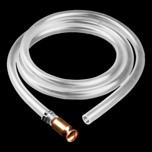 Shaker Siphon Hose for Fuel Transfer Pump 1/2 Copper Valve Syphon Hose Gas Siphon Pump for Gasoline Oil Diesel Water Liquid Self Priming Shaker Siphon Hand Pump Tube (6 feet)