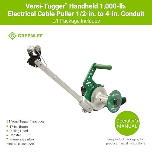 Greenlee G1 Versi-Tugger Handheld 1,000-lb. Electrical Cable Puller, 1/2" - 4"
