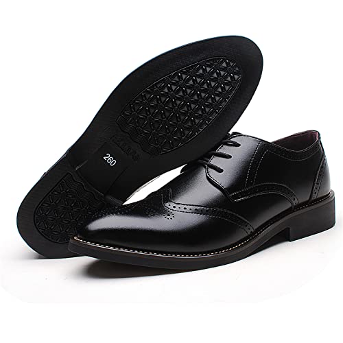 Image of Men's Pointed-Toe Lace-up Formal Brogues Dress Shoes
