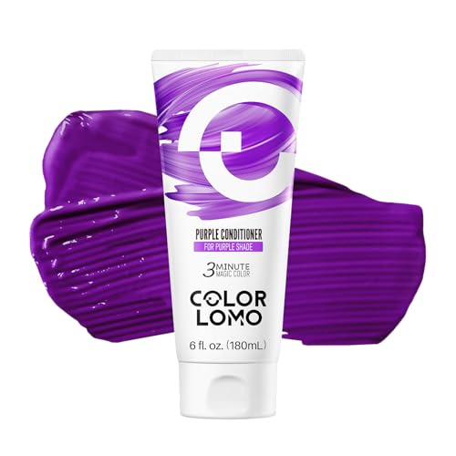 Image of COLORLOMO Semi Permanent Hair Color Depositing Conditioner, Purple | 3 Minutes Magic Refresh & Boosts Color For Bleached & Color-Treated Hair, Nourishing Formula, Vegan & Cruelty-Free, 6 Oz