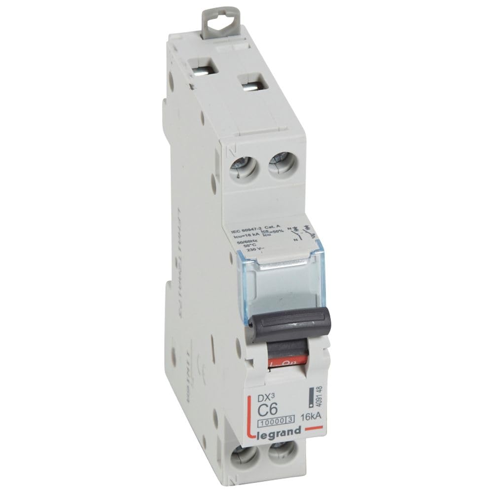 Disjoncteur DX³ 10000-16kA - U+N 230V~ 6A - courbe C - 1 module
