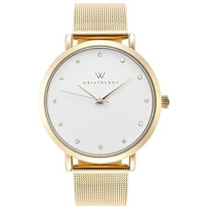 Wristology 10 Styles Maxi Crystal Watch Leather Band – Interchangeable Genuine Leather Strap – Large Easy to Read Watch with Second Hand for Women, Men, Nurses, Teachers