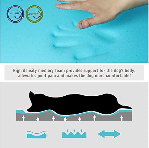 Large Grey Dog Bed Mattress Memory Foam Thick Removable Washable Cover Zipper Plush Pet Mat OL20 - Image 6