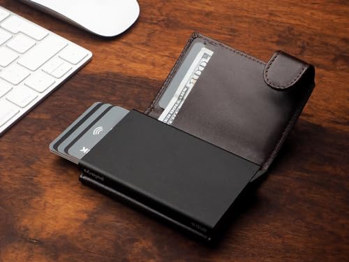 PULARYS OXFORD Mini Wallet - Credit Card Holder - Made of Italian Leather - RFID blocking - Space for up to 9 Cards - One Compartment - Front Pocket Wallet - For Men and Women - Classic3