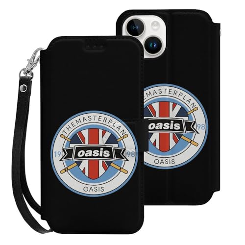 iPhone15用ケース 手帳型 オアシス OASIS バンド スマホケース ストラップ付き 財布型 アイフォン15用ケース おしゃれ 軽量 背面 携帯カバー カード収納 スタンド機能 PUレザー 耐衝撃