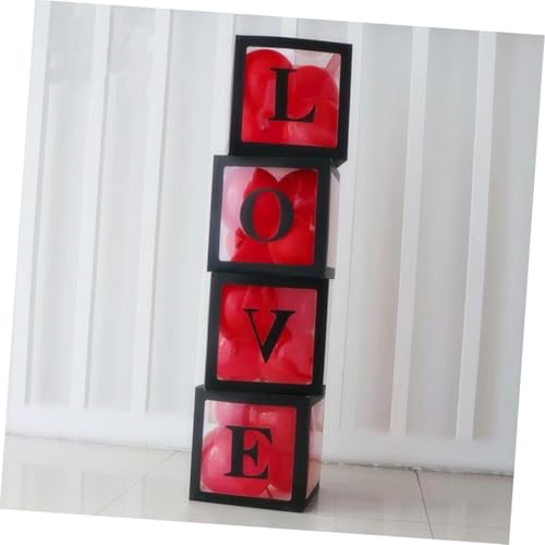 Boîte à ballons transparente Love noire BESTYASH pour déco mariage
