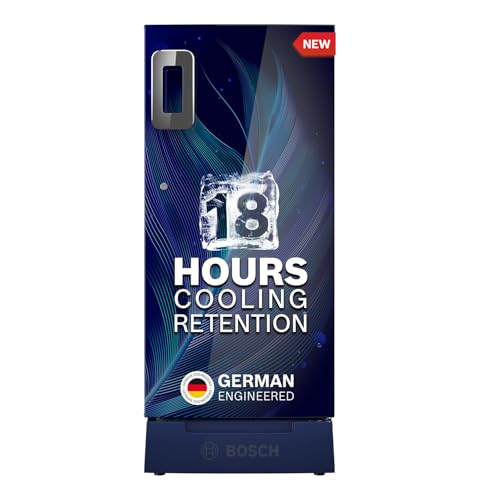 Image of Bosch 187L,4 star,Smart Inverter,Direct-Cool Single Door Refrigerator,Feather Blue(CST18B34PI)|18 Hrs Cooling Retention|Super Freeze|XL Vegetable Box|Everyday Veggie storage|Beverage Space|2.5x Faster