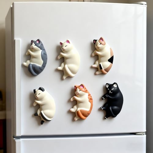 Imanes Decorativos 3D de Gato Kawaii Pack 6 miniatura 1