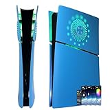 Cover Plates for PS5 Slim Digital Edition with RGB Light Strip and Dust Filter with Cooling Vents DOBEWINGDELOU 400+ Effects LED Light Ring Console Face Plate Cover DIY Decoration Kit Accessorie Blue