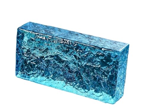 los ladrillos de vidrio, 7.8x3.9x1.9 pulgadas for partición de espacios y decoración, transmisión de luz, ignífugo, cortable(Blue)