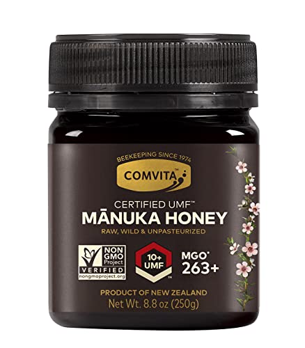 Comvita Certified UMF 10+ (MGO 263+) Raw Manuka Honey, Non-GMO Superfood, 8.8 oz