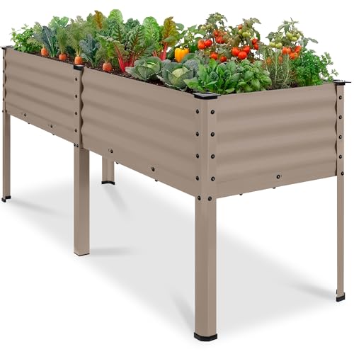 Image of Best Choice Products 72x24x30in Non Toxic Galvanized Raised Garden Bed, Metal Elevated Planter Box, Vegetable Garden, 100% Non Toxic Materials - Taupe