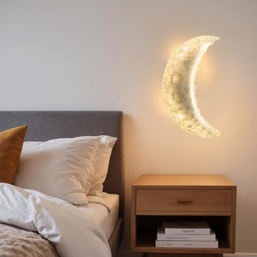 Image of Groeien 10W | 3 Color Crescent 3D Half Moon Wall Sconce Decor Wall Light for Bedroom Living Room Corridor Lighting Fixtures Wall Mount(Warm+Natural+Coolwhite)(Crescent Moon, 1, Count)