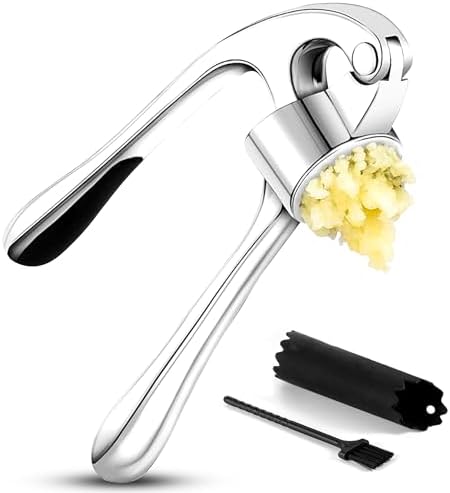 Garlic Press Premium 3 Piece Set - Dishwasher Safe Professional M...