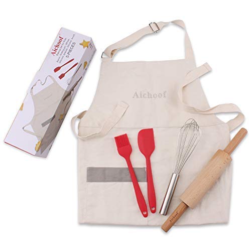 Kids Cooking and Baking Set 5 pcs, kitchen pretend role play tools, including