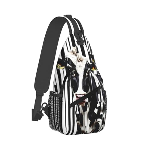 Morrales tipo sling estampado negro y blanco para senderismo miniatura 3
