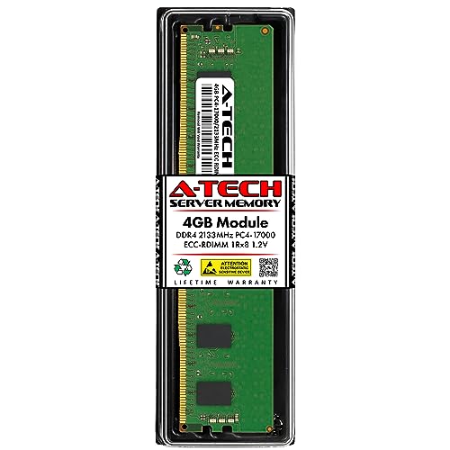 Image of A-Tech 4GB DDR4 2133MHz PC4-17000 ECC RDIMM 1Rx8 Single Rank 1.2V ECC Registered DIMM 288-Pin Server & Workstation RAM Memory Upgrade Module (A-Tech Enterprise Series)