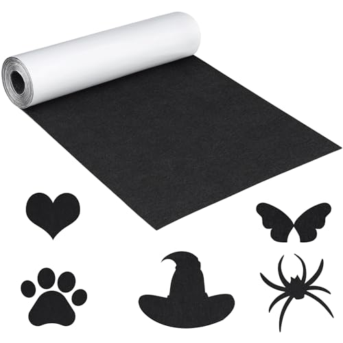Wzone Self Adhesive Felt Roll - 31x200cm, 1mm Thick Black Felt for Gift Boxes, Picture Frames, Chairs, Sofas & More (12.2 x 78.74in)