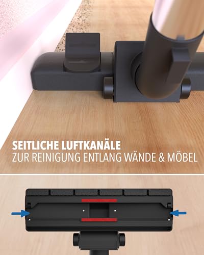 Premium Staubsaugerdüse Universal mit Fadenhebern für Rohre 32–35 mm – Umschaltdüse mit Rollen & Halterung – kompatibel mit Kärcher Siemens Bosch Miele Philips AEG Rowenta – Teppich & Hartboden - 5