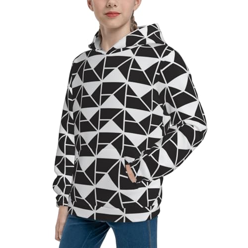 Abstract Geometric Texture Kid Hoodies Boys Sweatshirts Girls Pullover with Pocket2