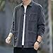 tincolia Men's Corduroy Fleece-Lined Thickened Shirt Jacket Casual Warm Solid Colour Multi-Pocket Loose-Fit Versatile Top-Dark Gray-XXXL