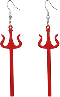 Devil Halloween Cosplay Costume Accessories for Women Halloween Dangle Earrings for Women Red Devil Pitchfork Earrings Halloween Earring Halloween Party Decorations