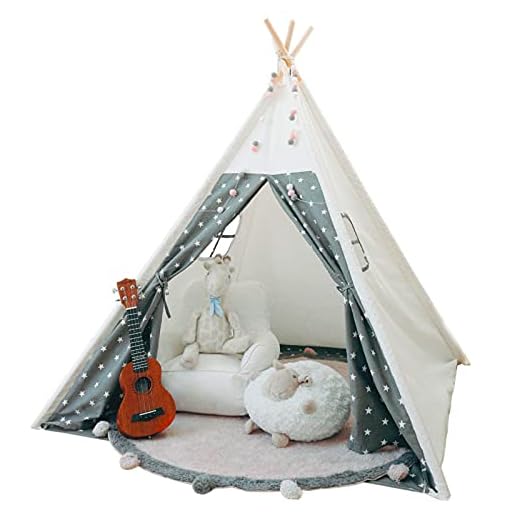 Tacobear Tipi Infantil Tipi Tienda Tipi Indio para Niños Grande Tienda Campaña Portátil Tienda Casa de Juegos Tipi Grande para Interiores para Niños Niñas