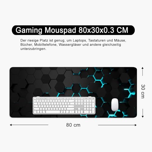 Tapis de souris science-fiction XL 80x30cm avec surface lisse noire