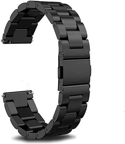 Bracelet de montre en acier inoxydable noir 18mm 20mm 22mm pour Gear S2 S3