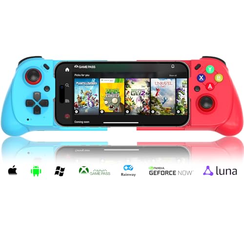 arVin Mobile Gaming Controller for iPhone Android with CASE Support, Hall Trigger, Turbo, Wireless Gamepad Joystick for iPhone 15/14/13/Samsung Galaxy S24/23/22/TCL/Xbox Cloud Gaming/Mfi Arcade Games