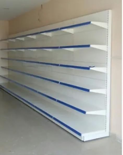 Lukia Metal Adjustable Addon Wall Rack Powder Coating For Kitchen, Supermarket, Shops And Book Shelf 190 * 90 Cm (6.2 Feet X 3 Feet) 5 Shelves Set Of 5, White