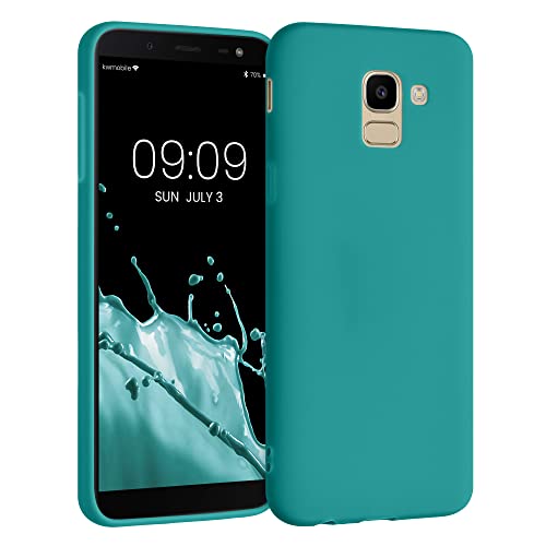 kwmobile Custodia Compatibile con Samsung Galaxy J6 Cover - Back Case per Smartphone in Silicone TPU - Protezione Gommata - petrolio matt