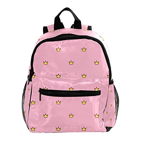 Sac à dos pour enfants rose 30,5 cm avec motif couronne mignonne pour garçons et filles