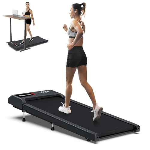 Image of WELLFIT Walking Pad Treadmill with 10% Incline, Under Desk Treadmills for Home Office, Portable Small Walking Pad with Remote Control, 265 lbs Capacity, 2.5HP, Work with KINOMAP Apple Health